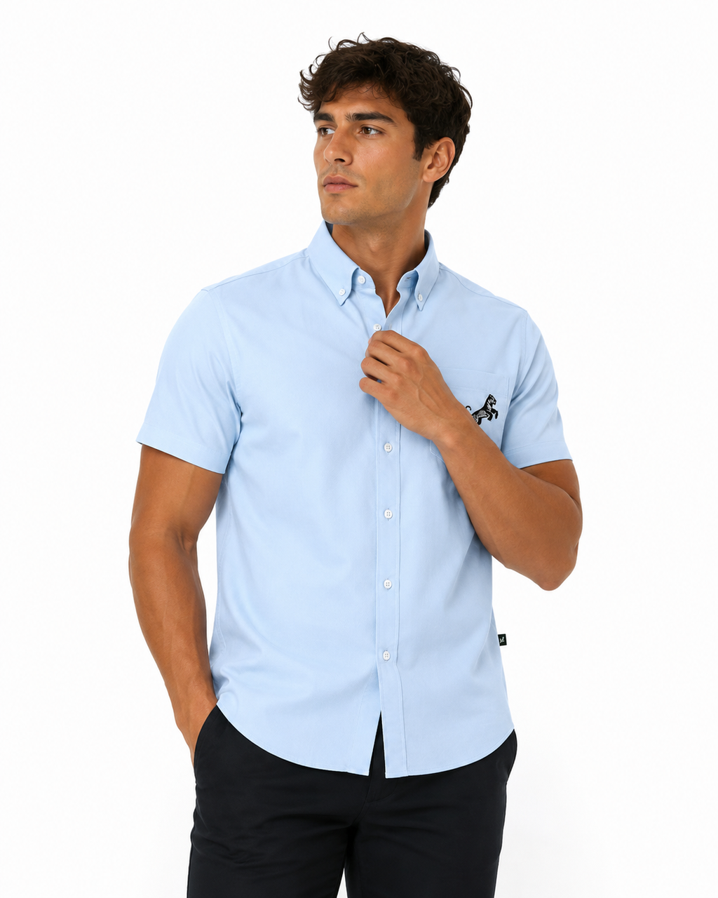 Classic Embroidered Short Sleeve Button-Down Shirts 4-Pack