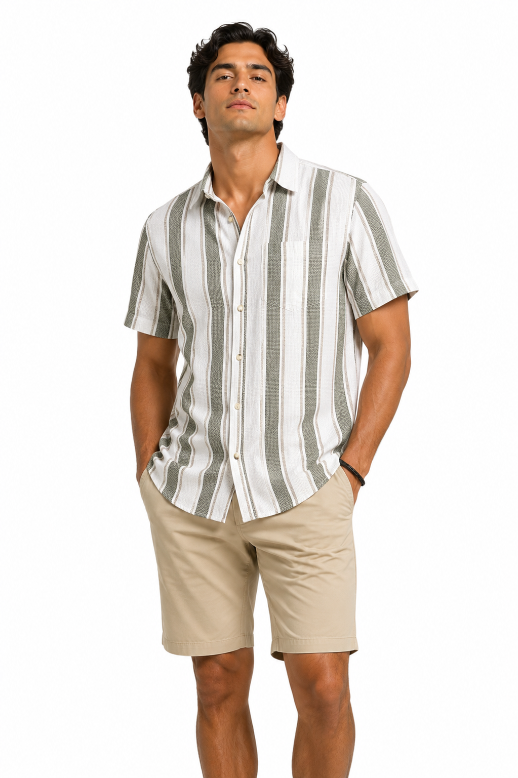Men's Stripe Short Sleeve Button-Down 4-Pack
