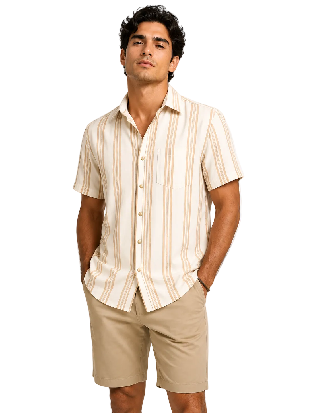 Men's Stripe Short Sleeve Button-Down 4-Pack