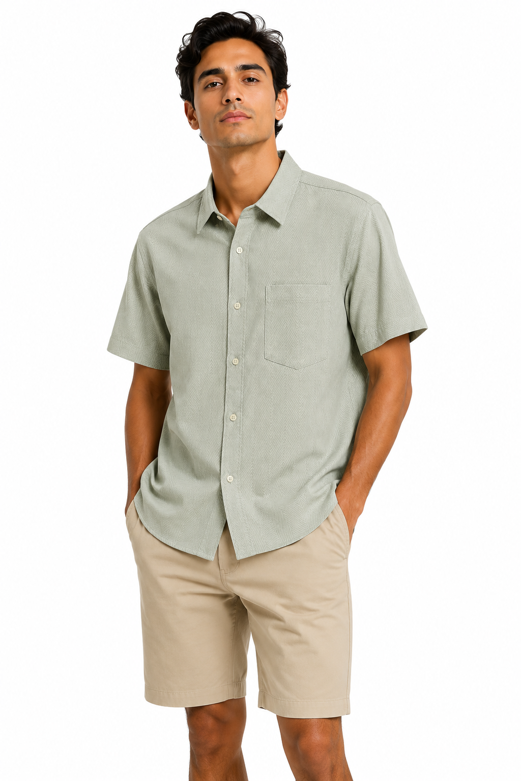 Men's Premium Textured Button Down Shirt 4-Pack