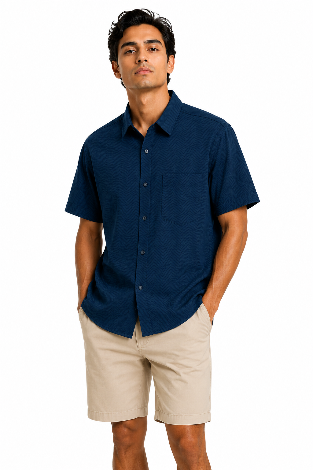 Men's Premium Textured Button Down Shirt 4-Pack