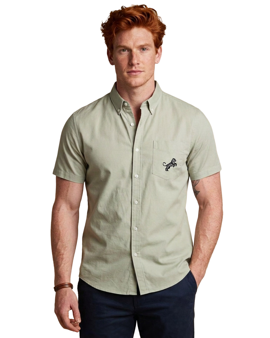 Signature Embroidered Short Sleeve Button-Down Shirt 4-Pack