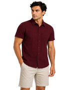 Men's Short Sleeve Woven Shirt 4-Pack