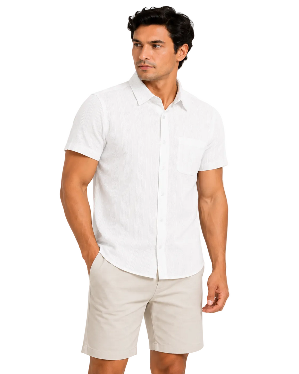 Men's Short Sleeve Woven Shirt 4-Pack