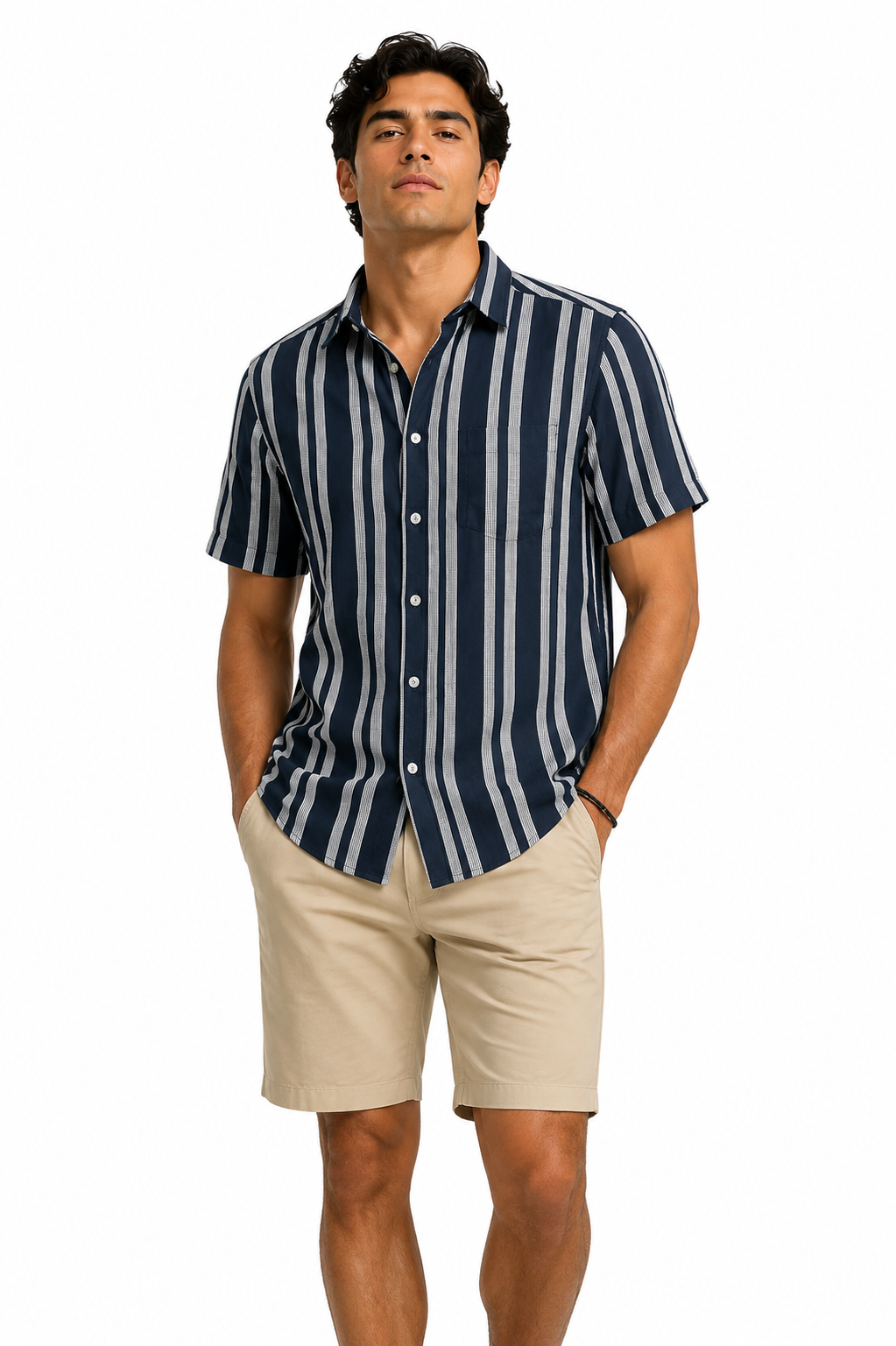 Men's Stripe Short Sleeve Button-Down 4-Pack