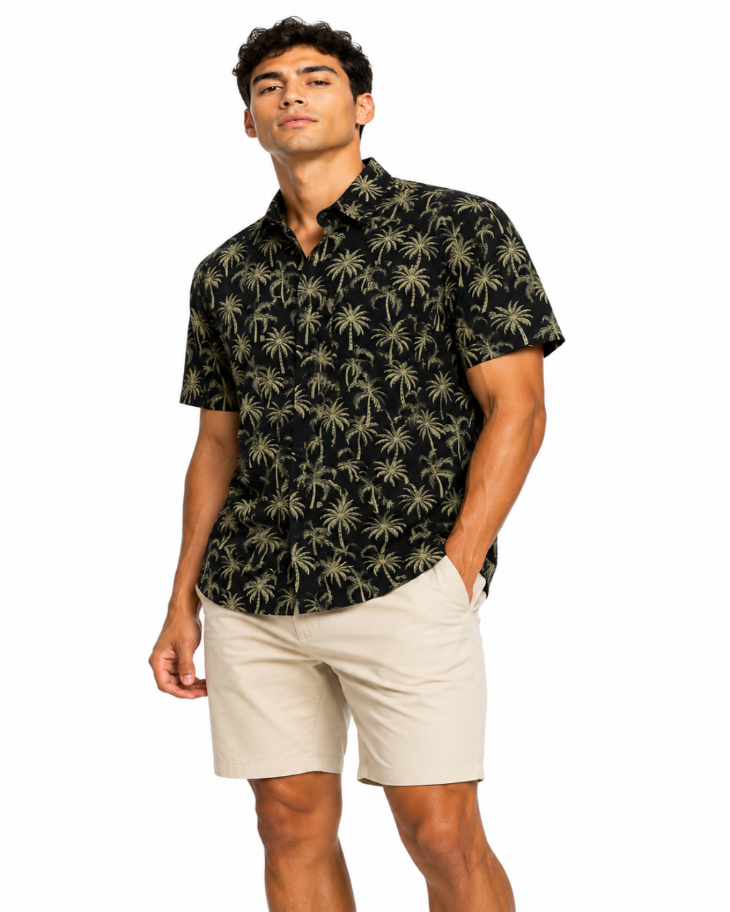 Men's Tropical Print Short Sleeve Button Down Shirt 4-Pack