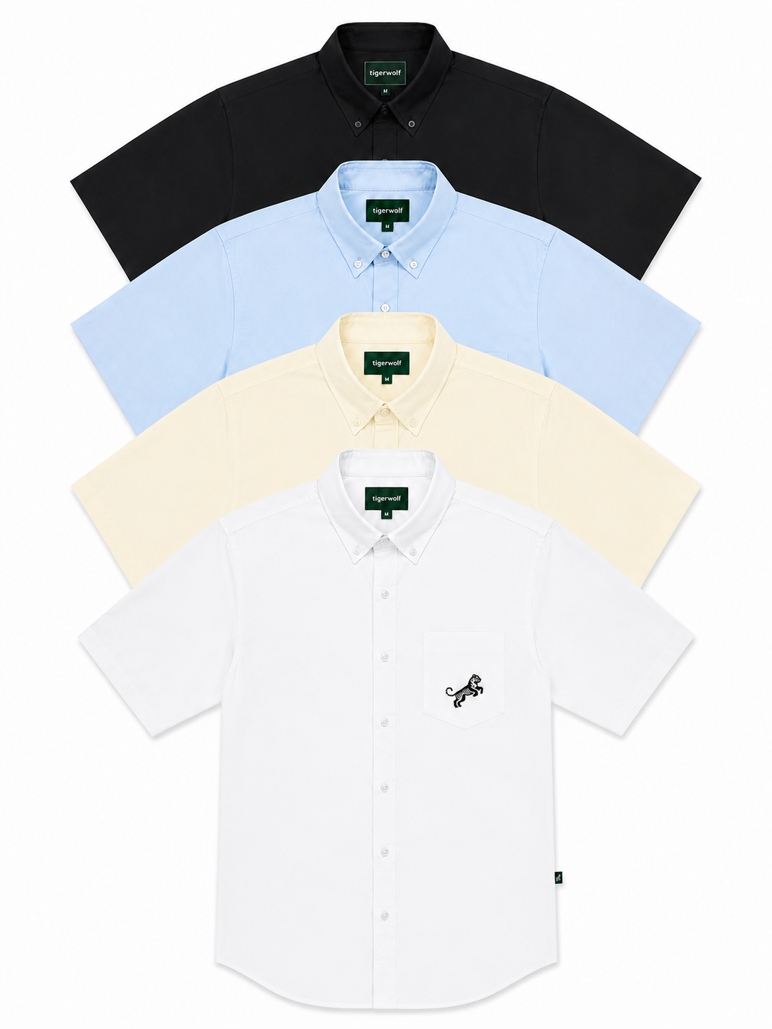 Classic Embroidered Short Sleeve Button-Down Shirts 4-Pack