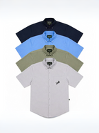 Signature Embroidered Short Sleeve Button-Down Shirt 4-Pack