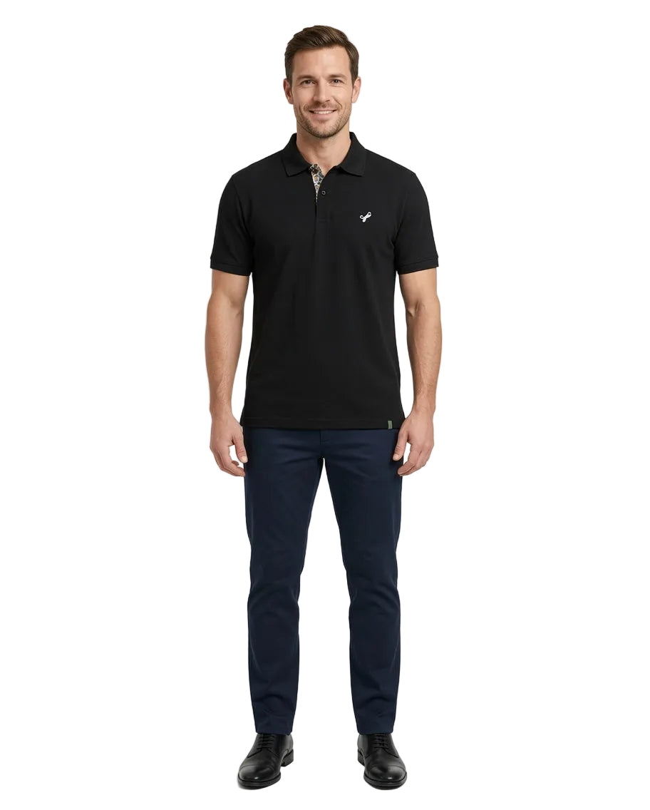 Men's Textured Zip Polo Shirt
