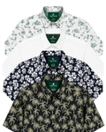 Men's Tropical Print Short Sleeve Button Down Shirt 4-Pack