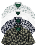 Men's Tropical Print Short Sleeve Button Down Shirt 4-Pack