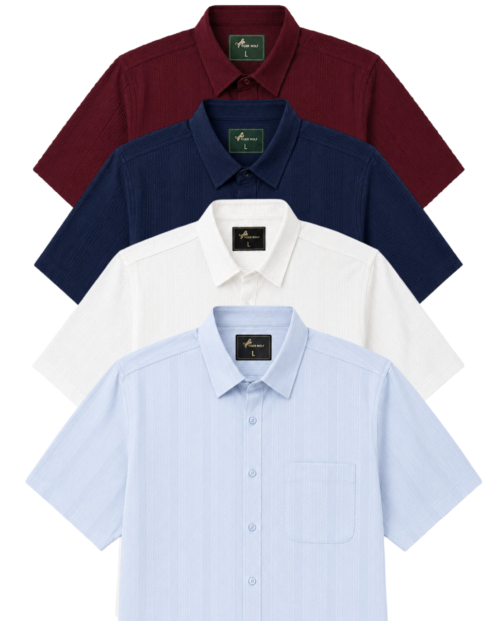 Men's Short Sleeve Woven Shirt 4-Pack