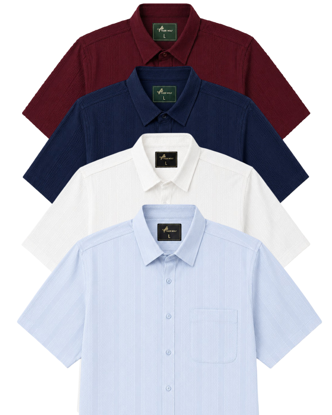 Men's Short Sleeve Woven Shirt 4-Pack