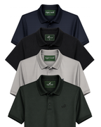 Men's Ribbed Polo Shirt 4-Pack
