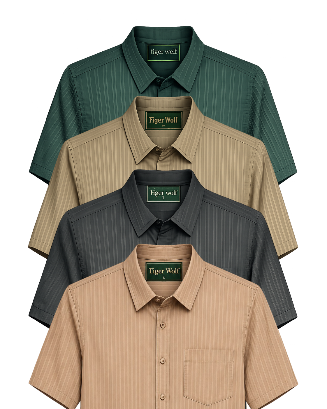 Men's Everyday Stripe Button Down Shirts 4-Pack