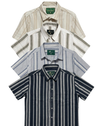Men's Stripe Short Sleeve Button-Down 4-Pack