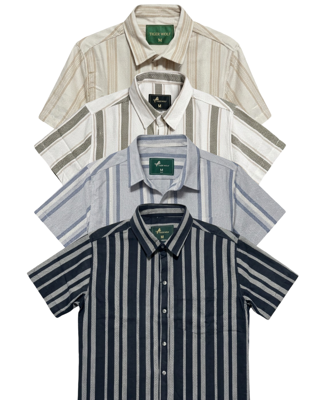 Men's Stripe Short Sleeve Button-Down 4-Pack