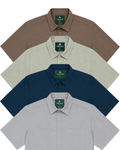 Men's Premium Textured Button Down Shirt 4-Pack