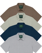 Men's Premium Textured Button Down Shirt 4-Pack