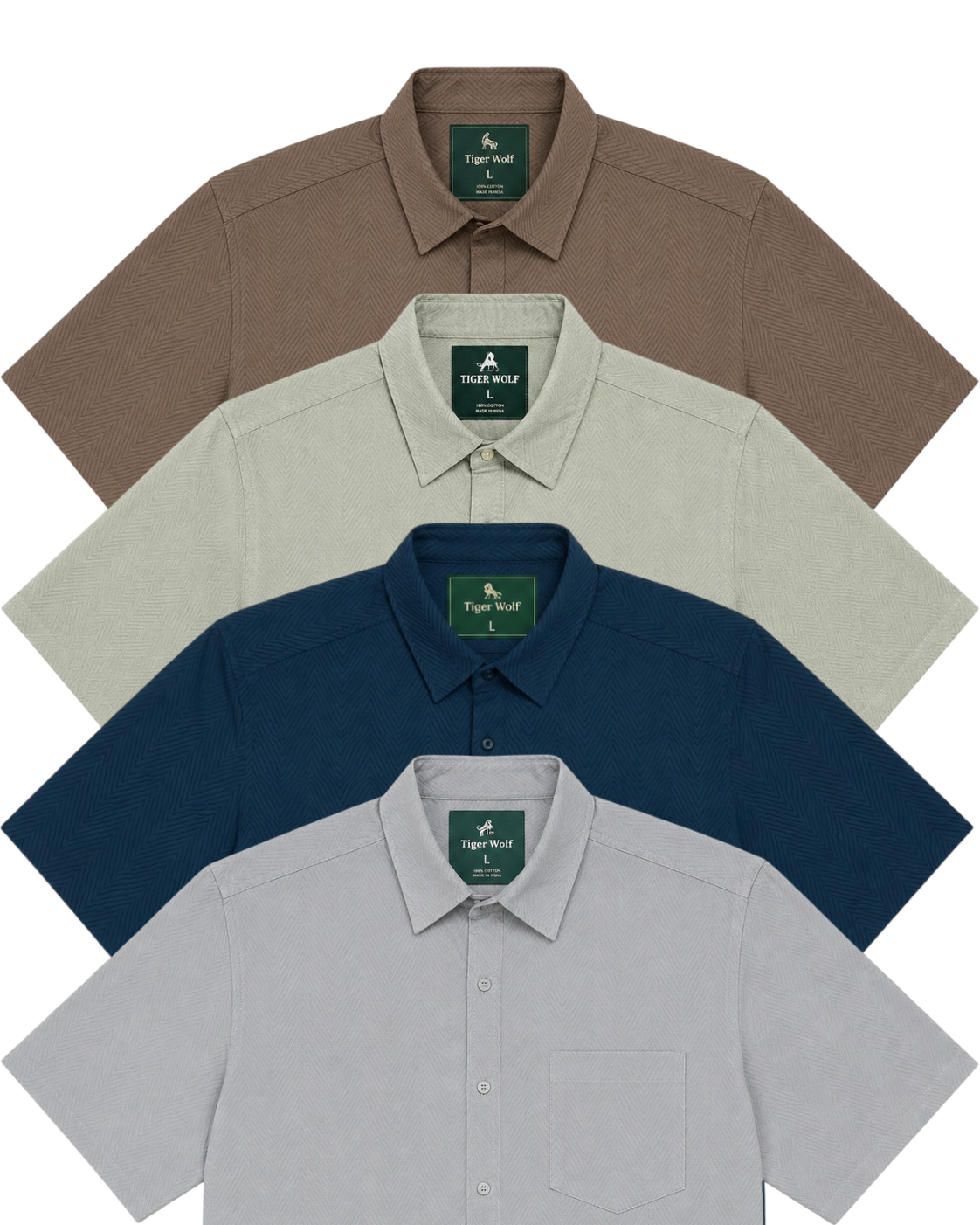 Men's Premium Textured Button Down Shirt 4-Pack