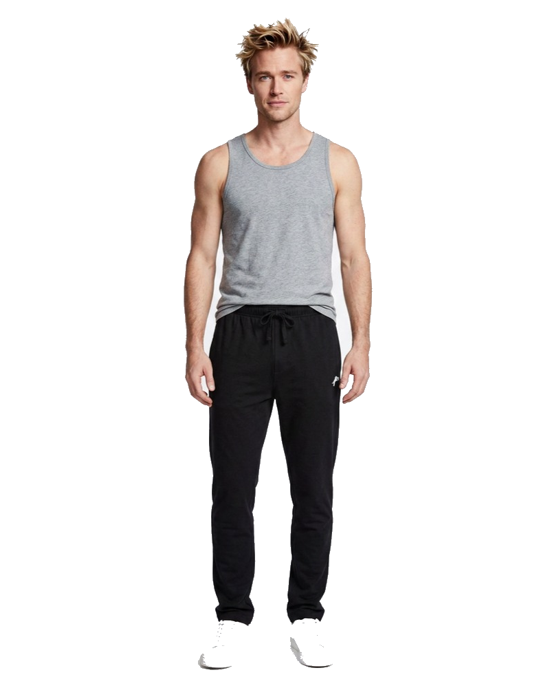 Men's Lounge Joggers on model, white background